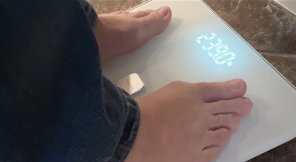 Feet on the scale