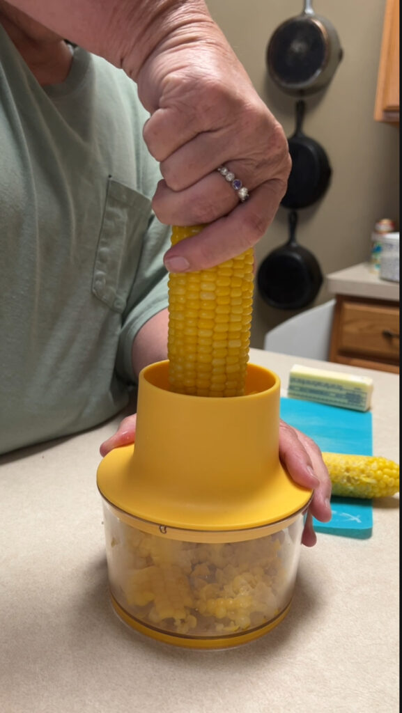 corn stripper in action