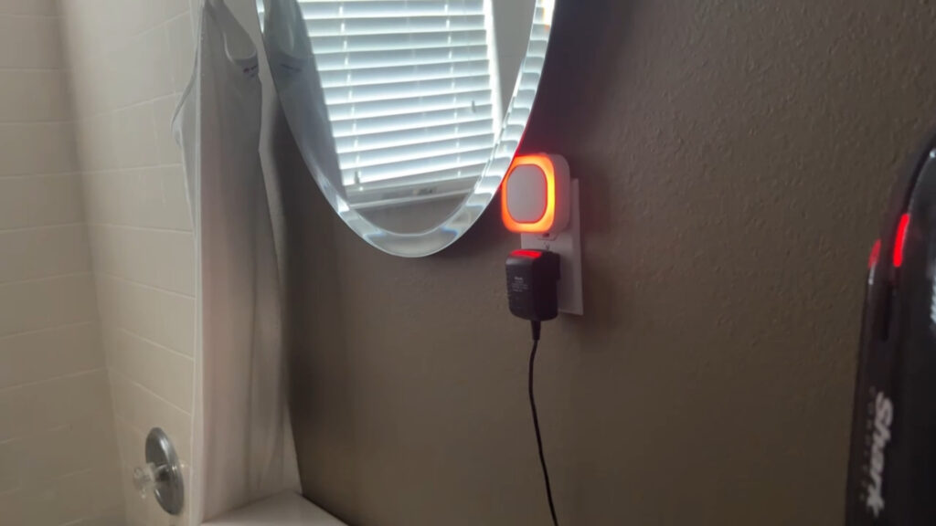 LED in the daylight in bathroom