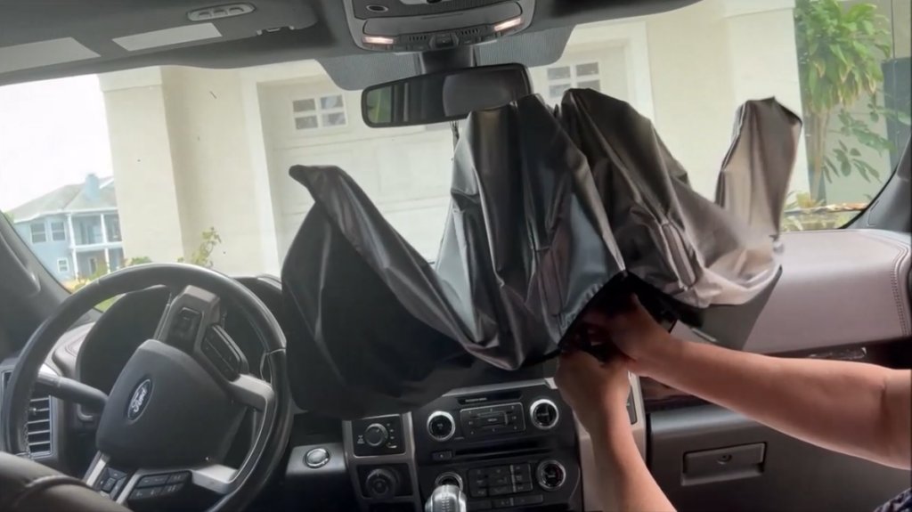 Take down the Windshield Shade
