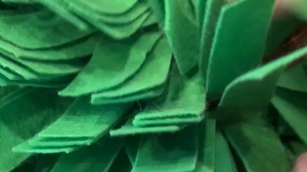 close up of felted material
