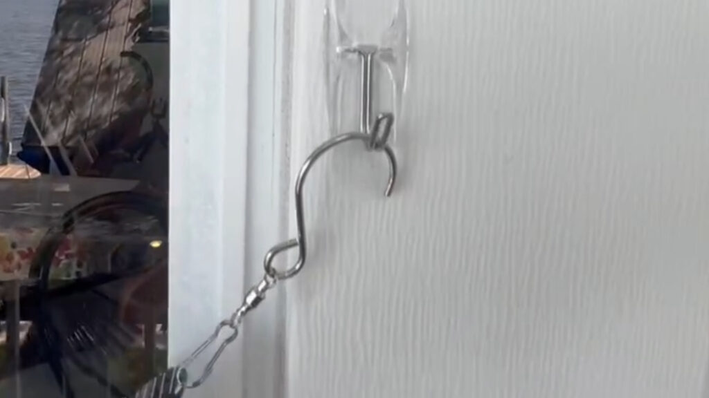 easy to install with a stick-on hook