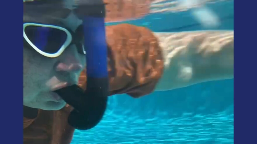 Jen in action Snorkel and Mask