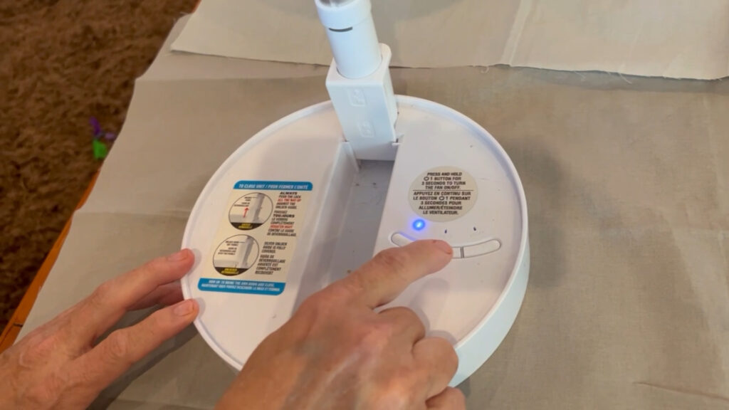 portable folding fan controls