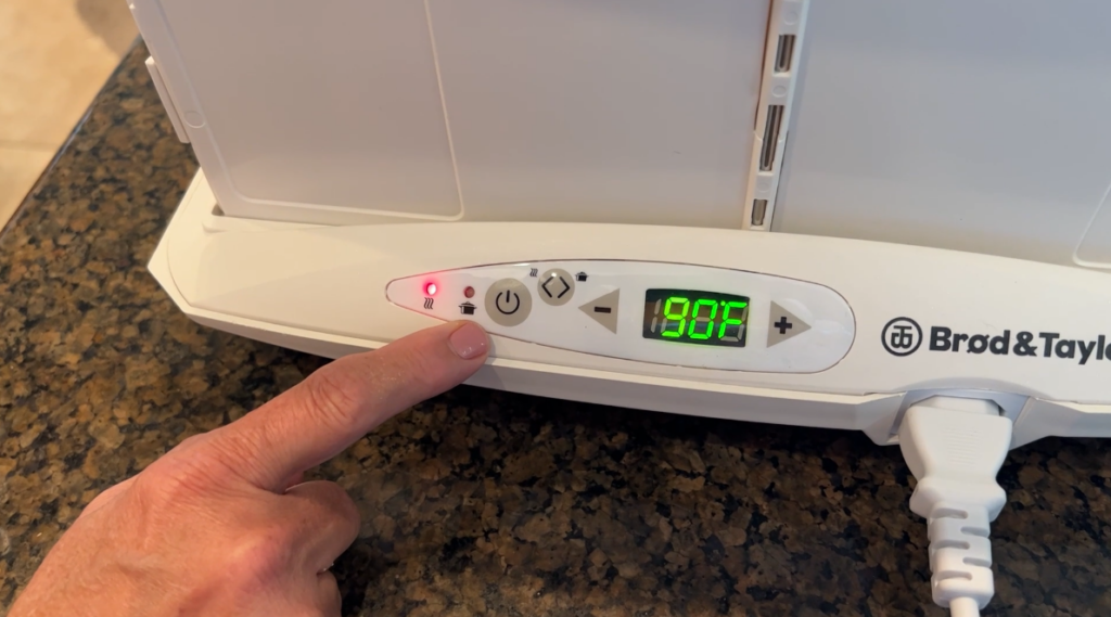 folding bread proofer controls