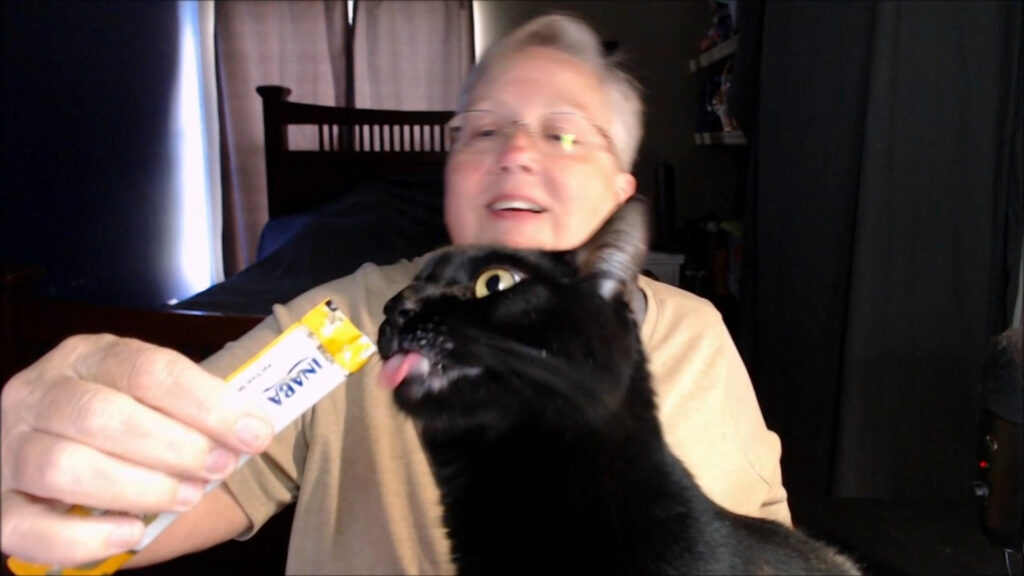 Sam enjoying a licky stick