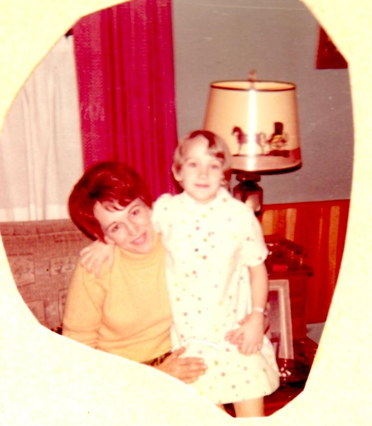 young Jenny with her mother in the 1970s, posed for a family photo
