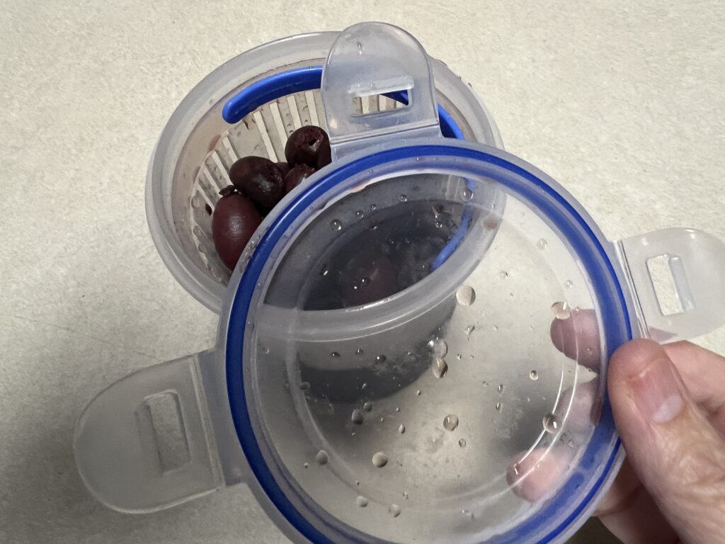 Close Up of lid gasket on pickle jar with strainer