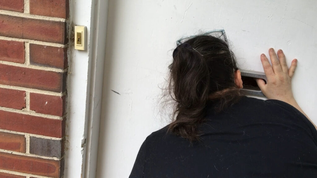 Sister smelling the house